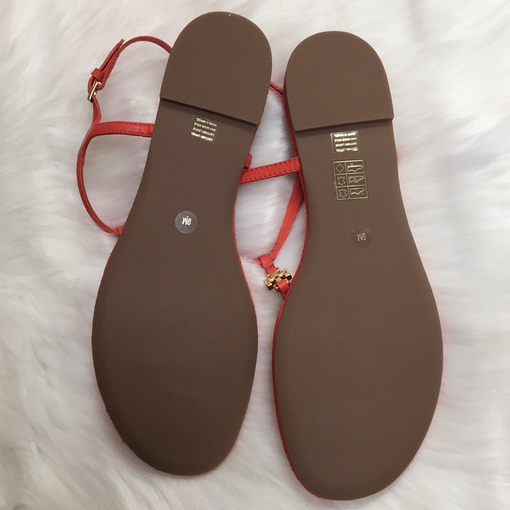 Tory Burch Marion Quilted Poppy Red Sandals NWT - Picture 2 of 2